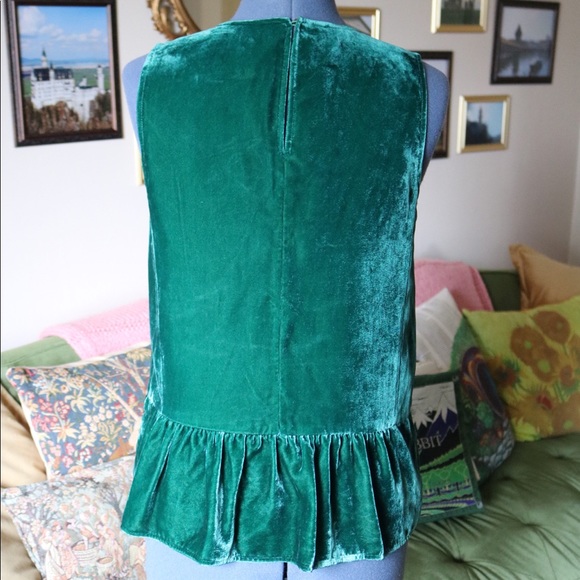 J. Crew velvet peplum tank - Picture 2 of 4